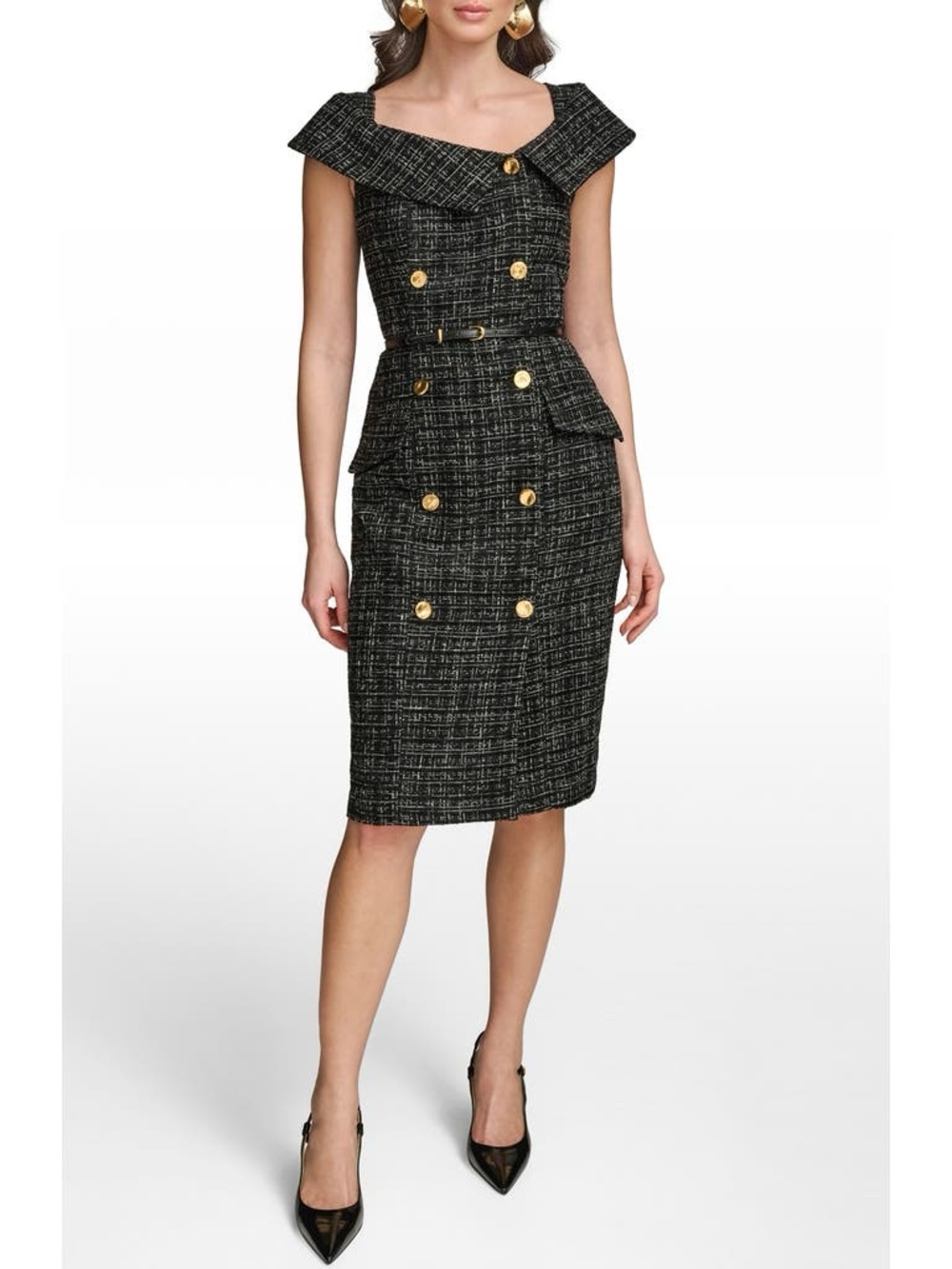 Donna Karan Black and Gold Textured Jacket